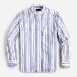 J. CREW Band Collar Poplin Tunic Blouse